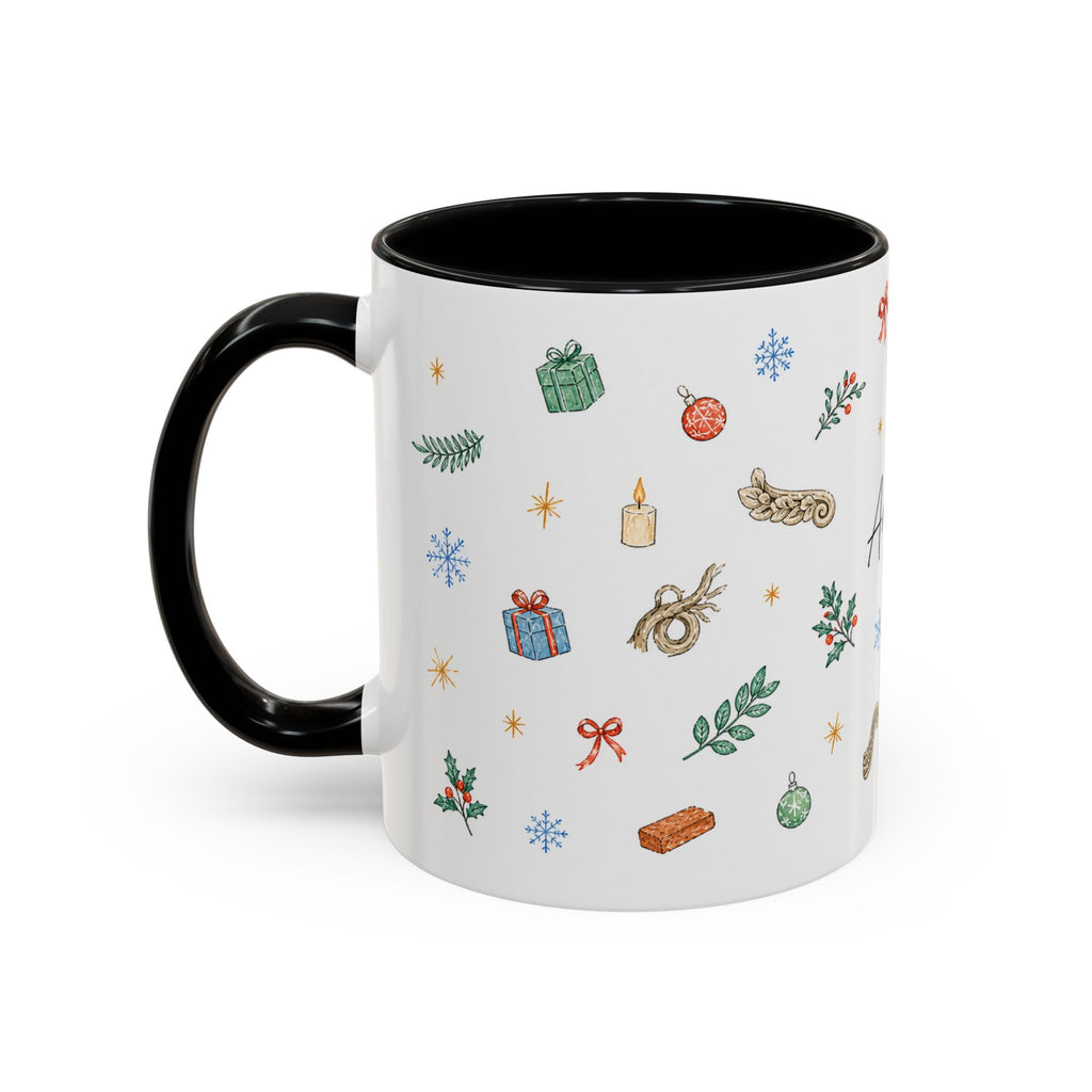 Angkor Christmas Mug | Watercolor Travel Souvenir | Holiday Gift | Accent Ceramic Coffee Cup 11oz 15oz
