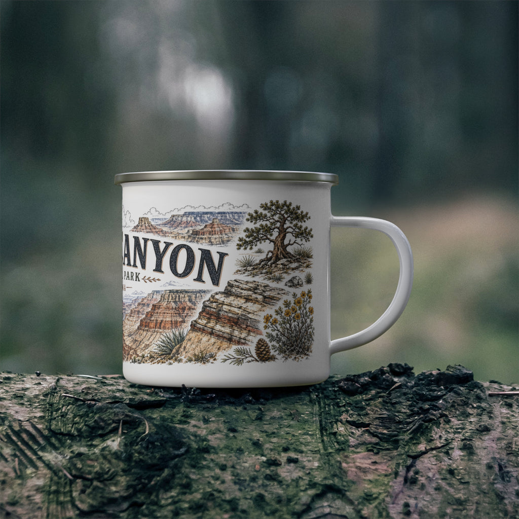 Grand Canyon National Park Vintage Enamel Camping Mug | 12oz National Park Hiking Gift