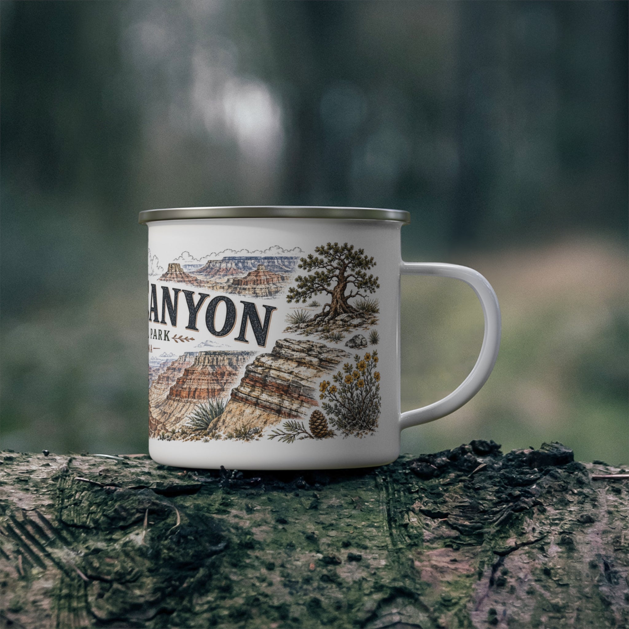 Grand Canyon National Park Vintage Enamel Camping Mug | 12oz National Park Hiking Gift