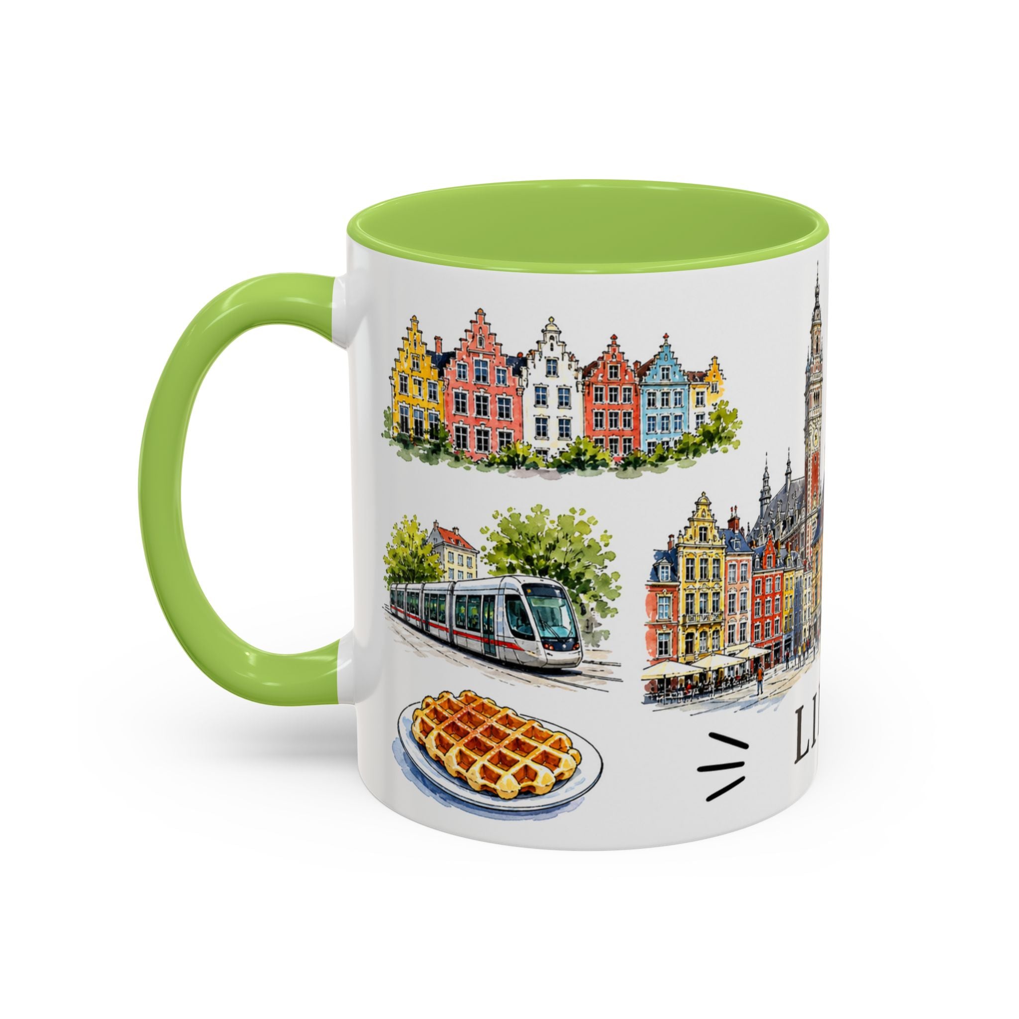 Lille Illustrated Travel Mug | City Souvenir Accent Coffee Mug | 11oz 15oz Ceramic Cup