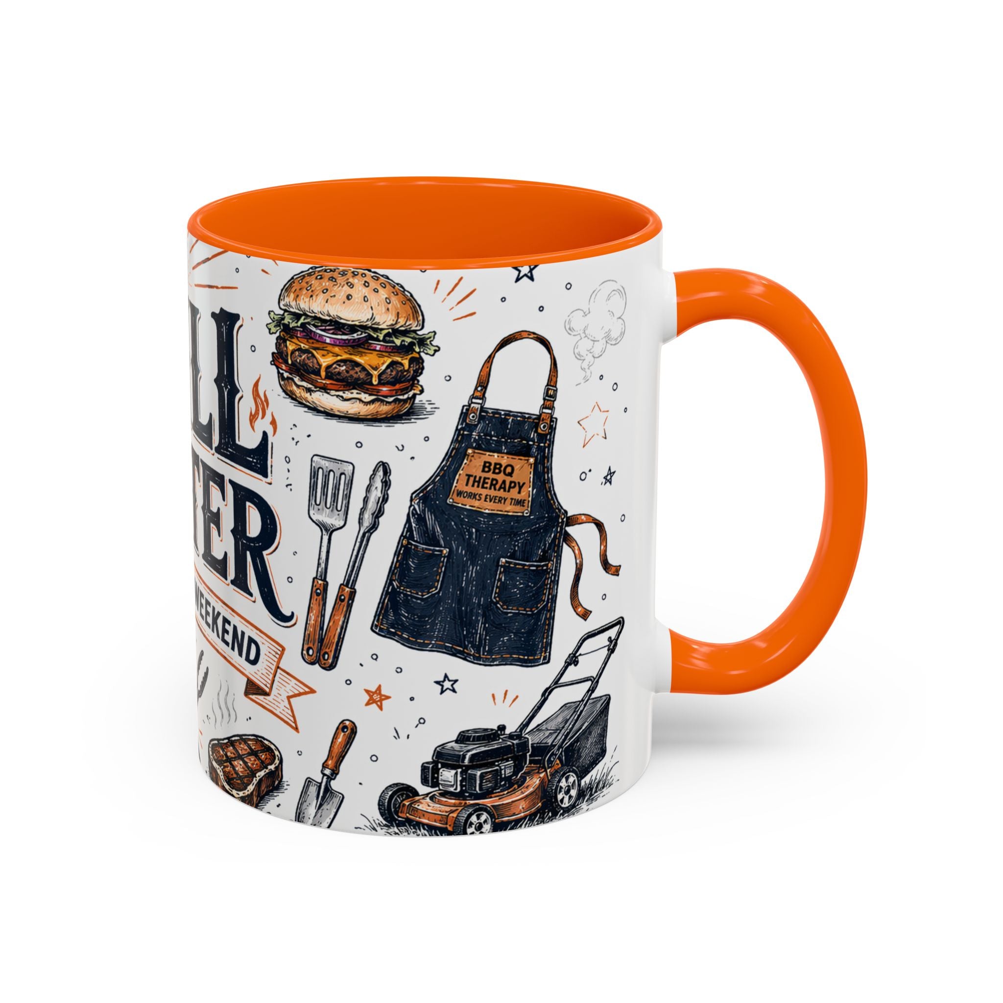 Grill Master Coffee Mug | Father's Day Gift for Dad | Accent Color Ceramic 11oz 15oz
