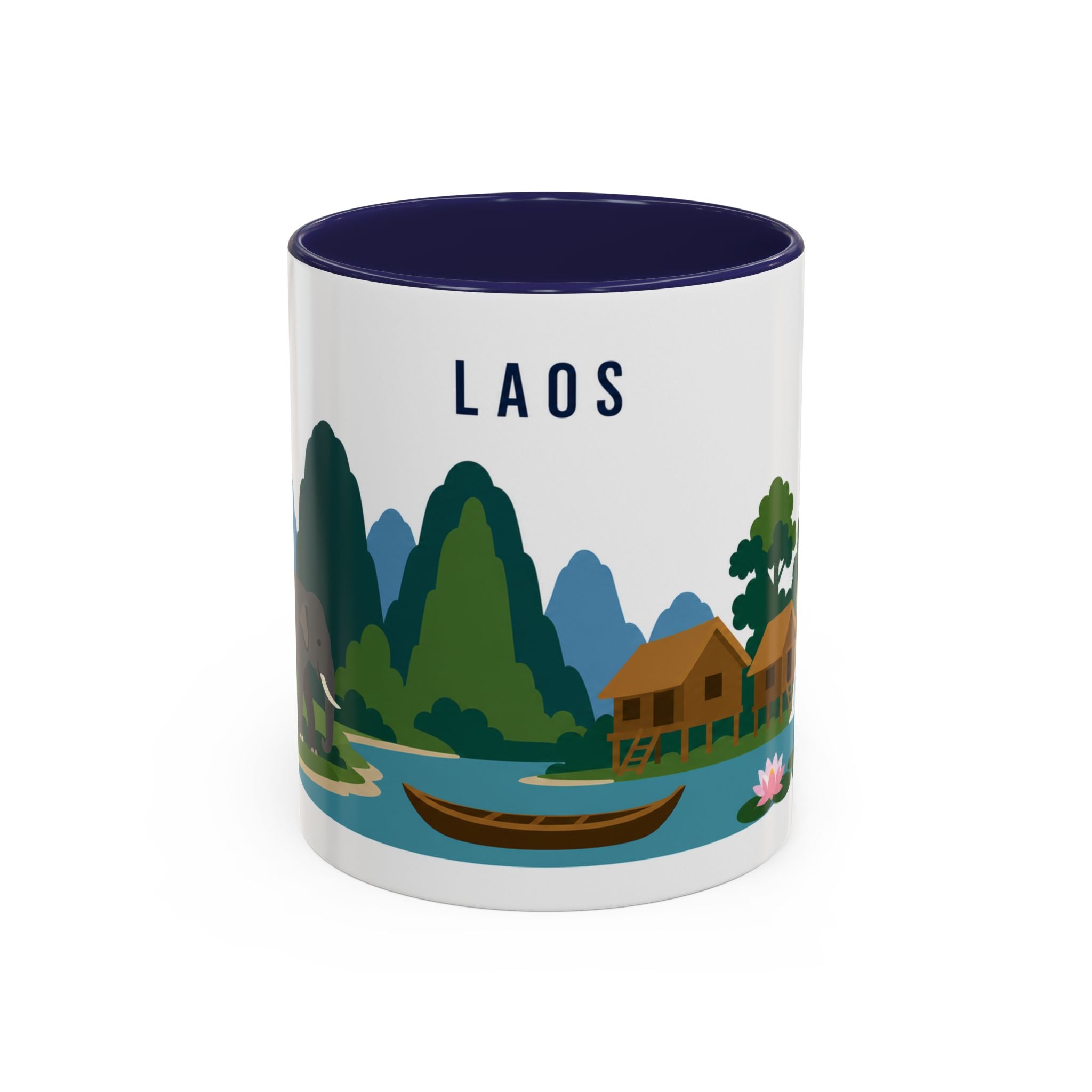 Laos Coffee Mug | Travel Souvenir Accent Mug | Country Gift Ceramic Cup 11oz 15oz