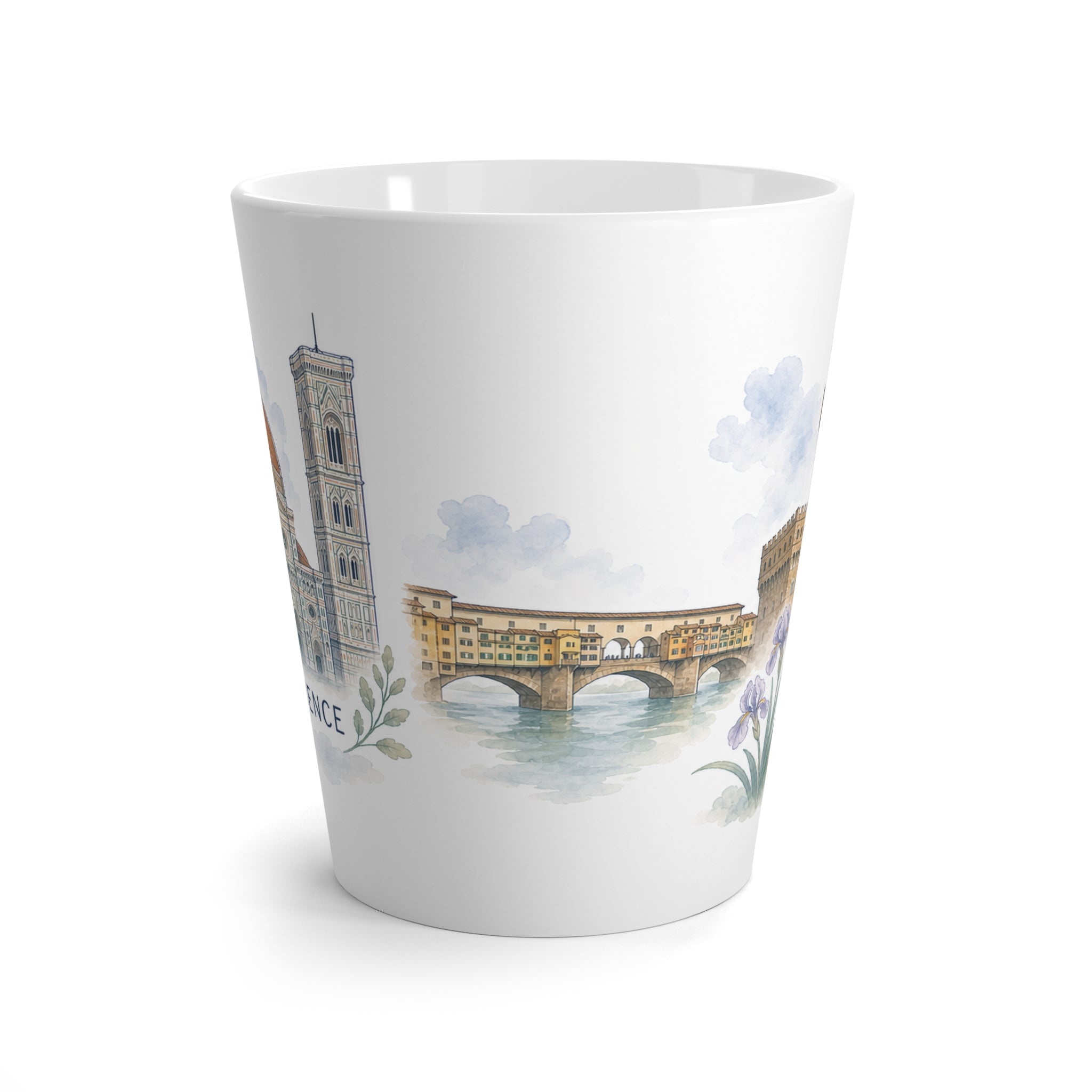 Florence Latte Mug | Watercolor City Travel Mug | 12 oz Ceramic Souvenir Gift
