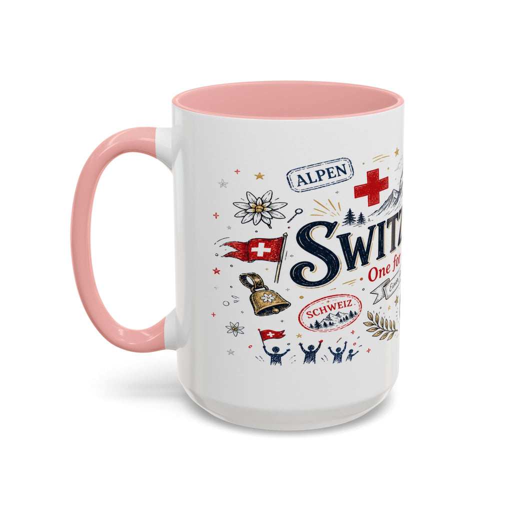 Switzerland Coffee Mug | World Cup Soccer Fan Gift | Accent Color Ceramic 11oz 15oz