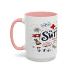 Switzerland Coffee Mug | World Cup Soccer Fan Gift | Accent Color Ceramic 11oz 15oz