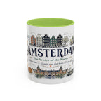 Amsterdam Coffee Mug | Netherlands Souvenir Travel Gift | Accent Color Ceramic 11oz 15oz