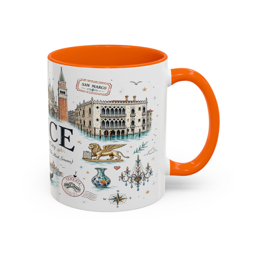 Venice Coffee Mug | Italy Souvenir Travel Gift | Accent Color Ceramic 11oz 15oz