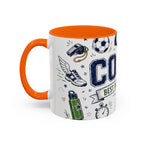 Coach Best Dad On The Field Coffee Mug | Father's Day Gift for Dad | Accent Color Ceramic 11oz 15oz