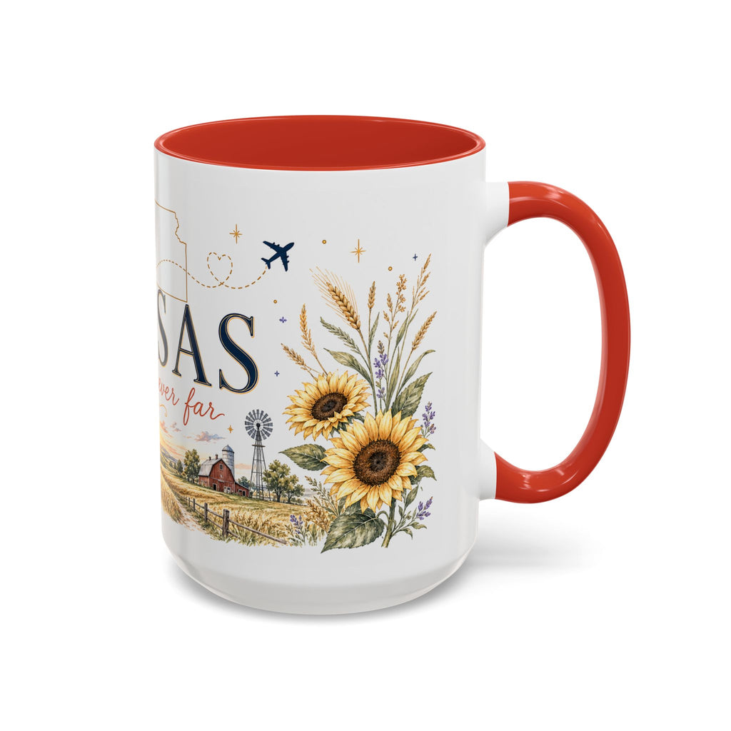Kansas Home State Mug | Sunflower Prairie Landscape Coffee Cup