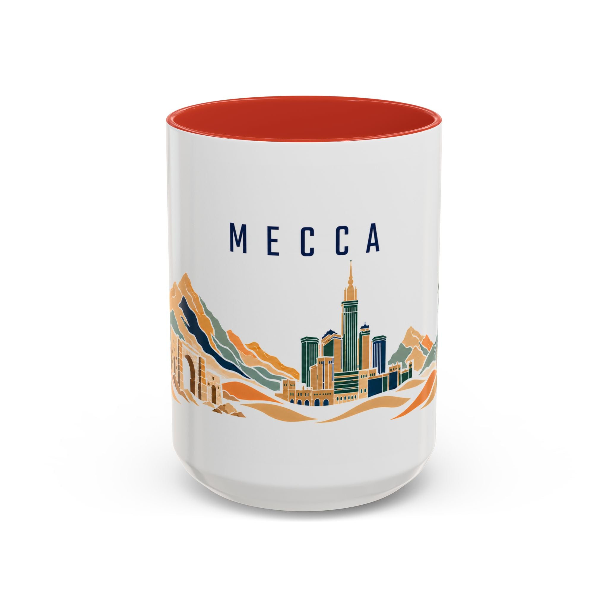 Mecca Coffee Mug | Saudi Arabia Travel Souvenir | Porcelain Decal City Gift | 11oz 15oz Accent Mug