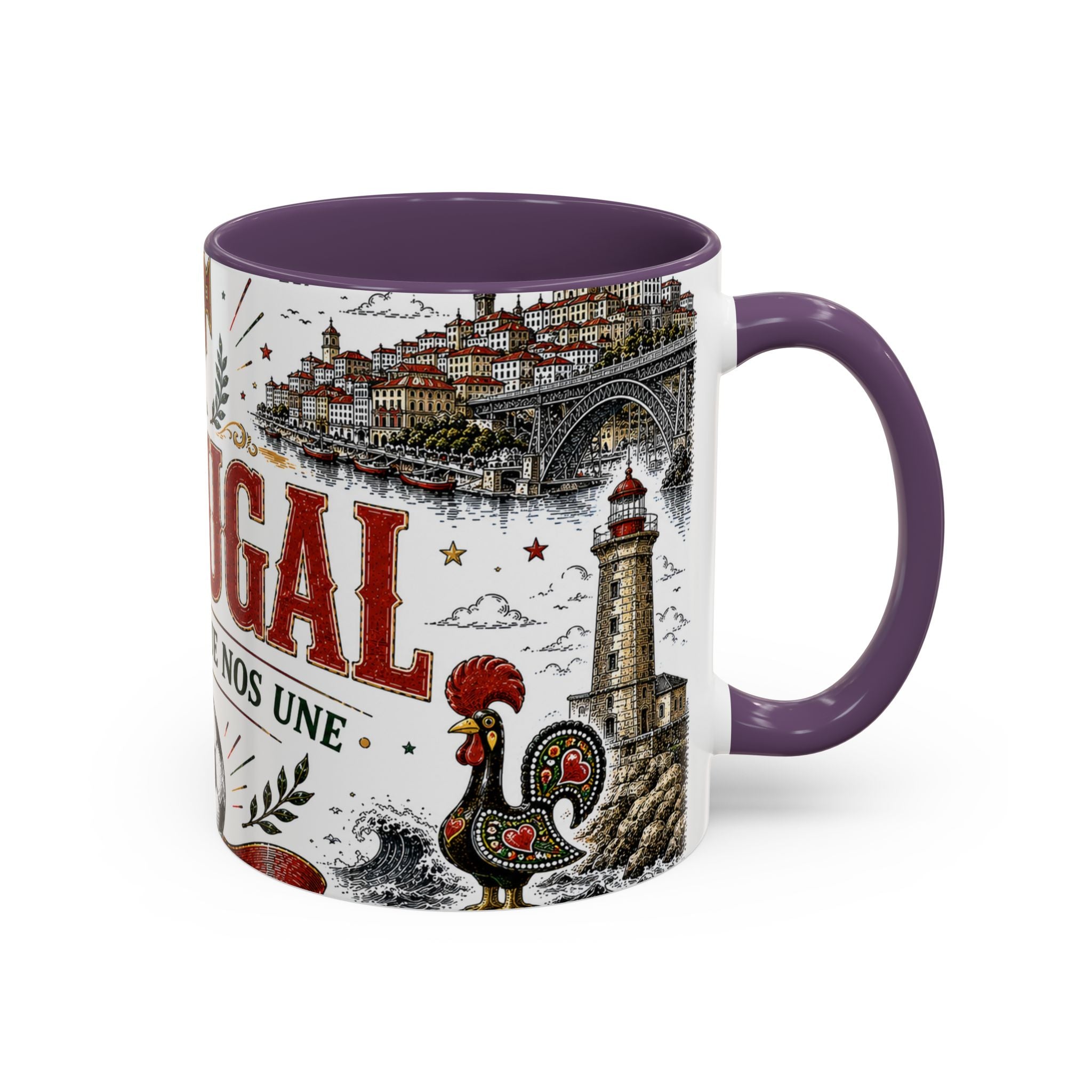 Portugal Soccer Coffee Mug | World Cup Fan Gift | Accent Color Ceramic 11oz 15oz Match Day Cup