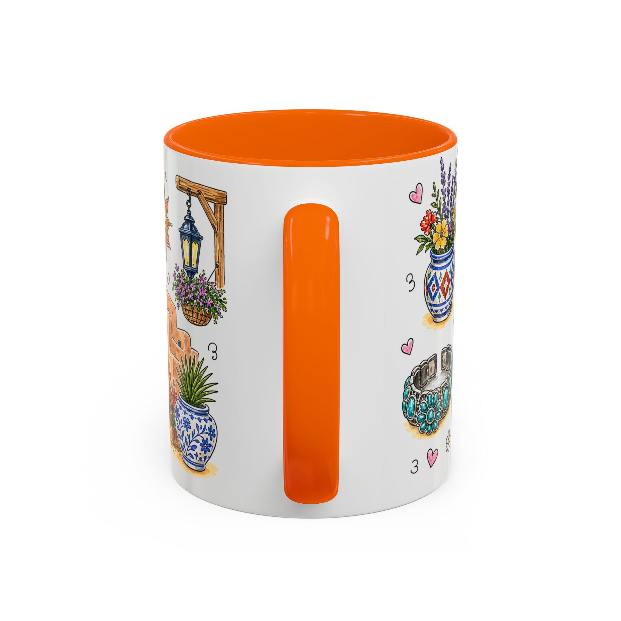 Santa Fe Illustrated Travel Mug | City Souvenir Accent Coffee Mug | 11oz 15oz Ceramic Cup
