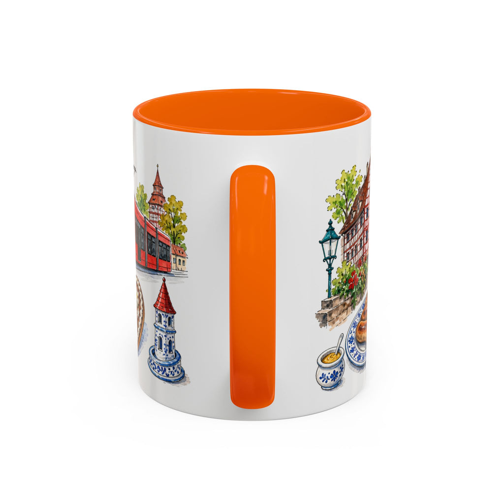 Nuremberg Illustrated Travel Mug | City Souvenir Accent Coffee Mug | 11oz 15oz Ceramic Cup