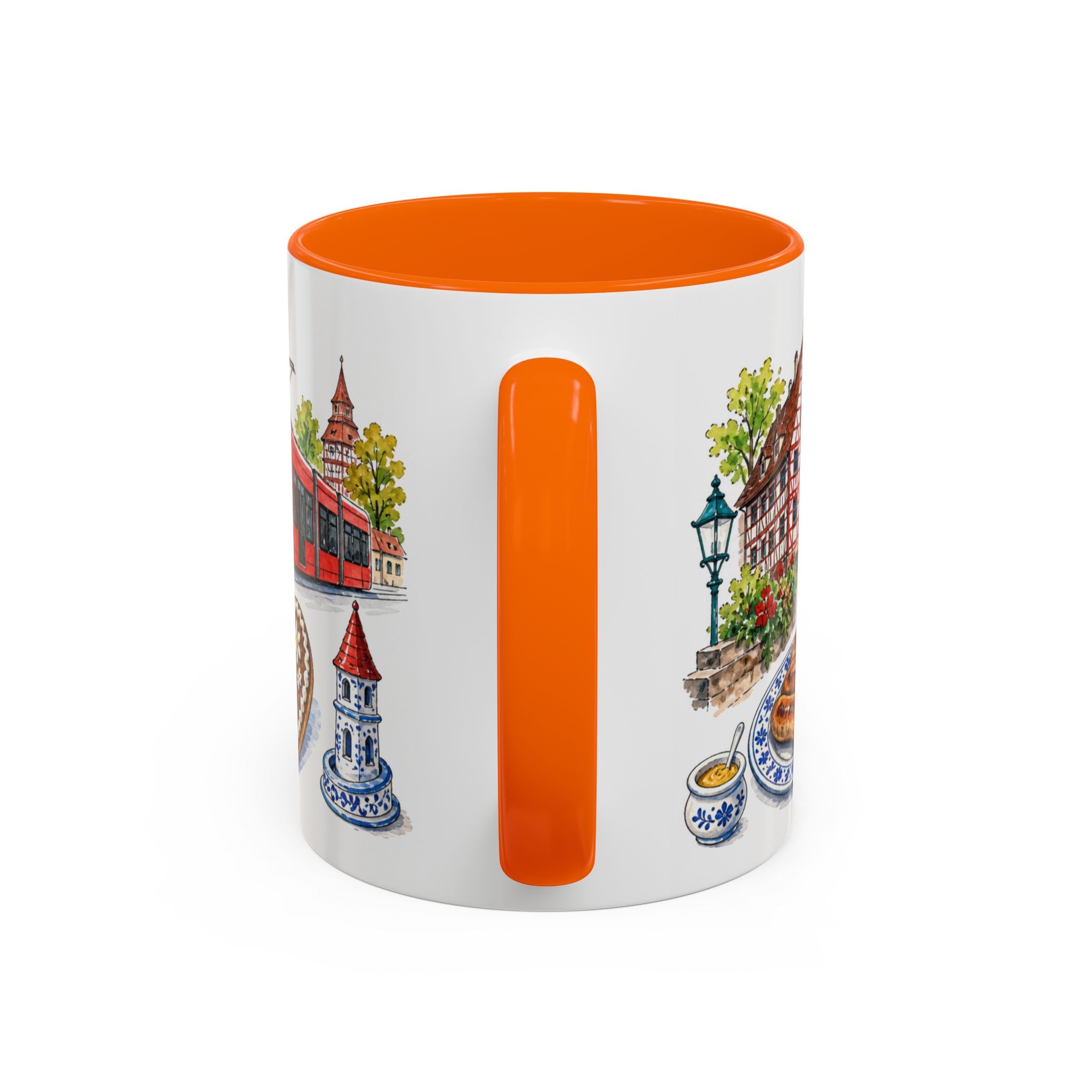 Nuremberg Illustrated Travel Mug | City Souvenir Accent Coffee Mug | 11oz 15oz Ceramic Cup
