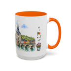 Dinant Illustrated Travel Mug | Belgium Souvenir Accent Coffee Mug | 11oz 15oz Ceramic Cup