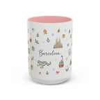 Barcelona Christmas Mug | Watercolor City Souvenir, Ceramic Coffee Cup (11oz/15oz)