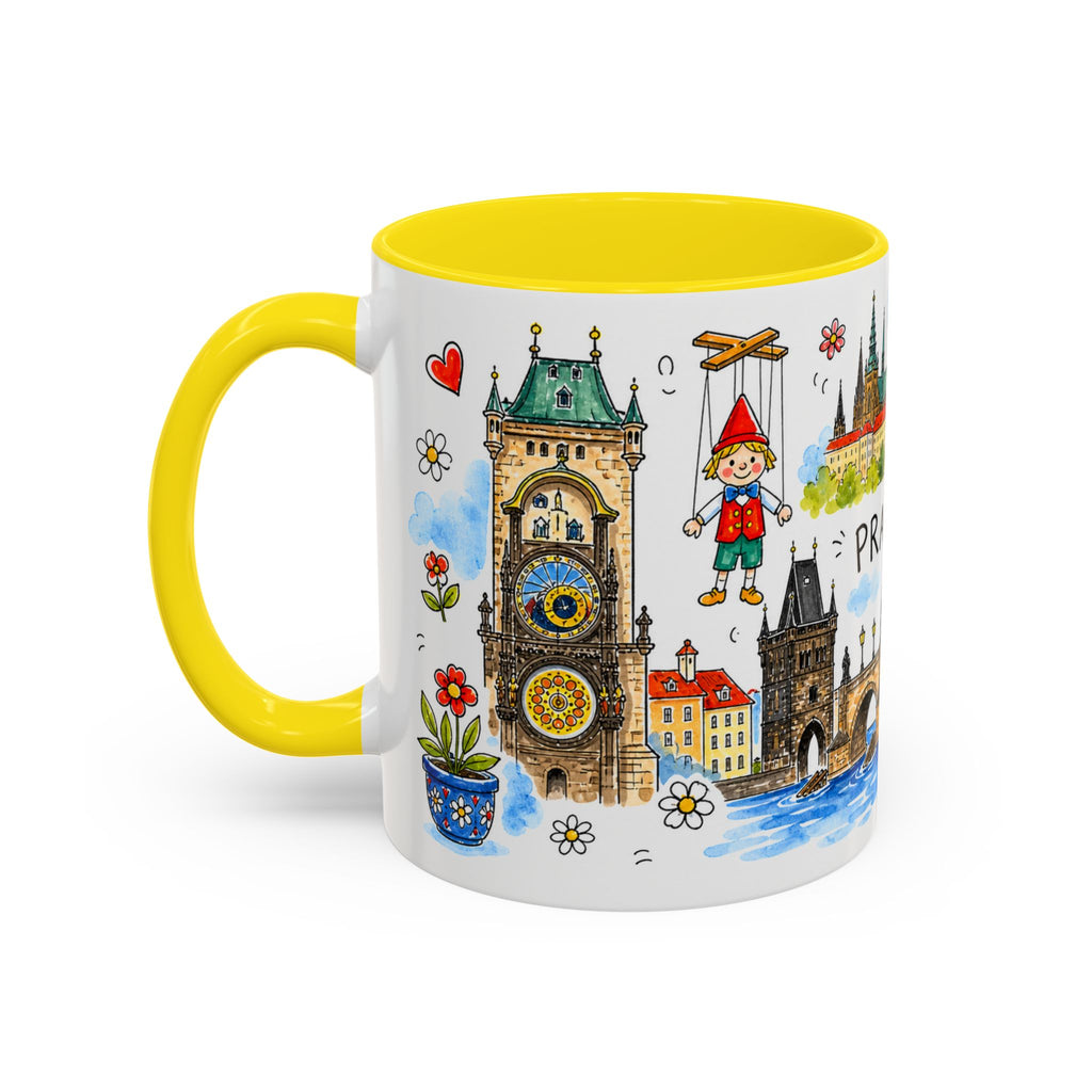 Prague Travel Mug | European City Souvenir Accent Coffee Mug | 11oz 15oz Ceramic Cup