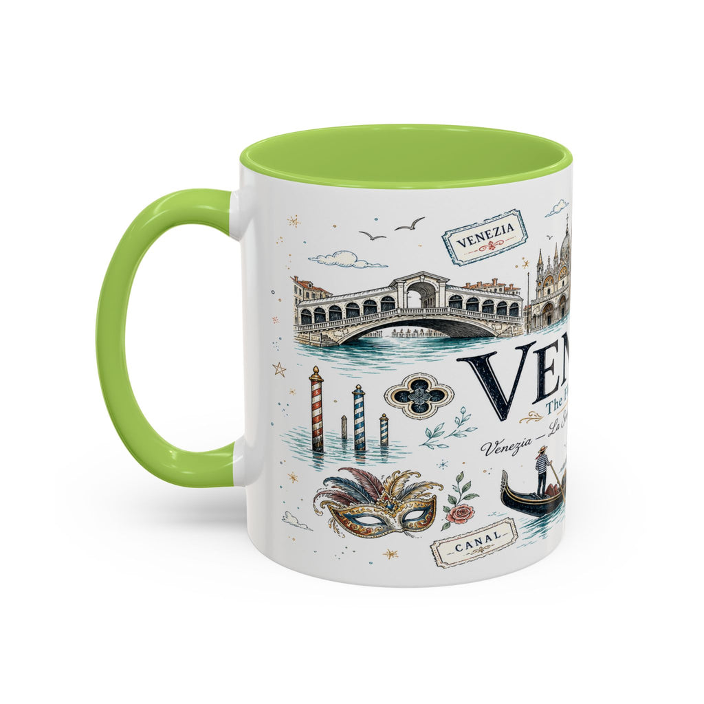Venice Coffee Mug | Italy Souvenir Travel Gift | Accent Color Ceramic 11oz 15oz