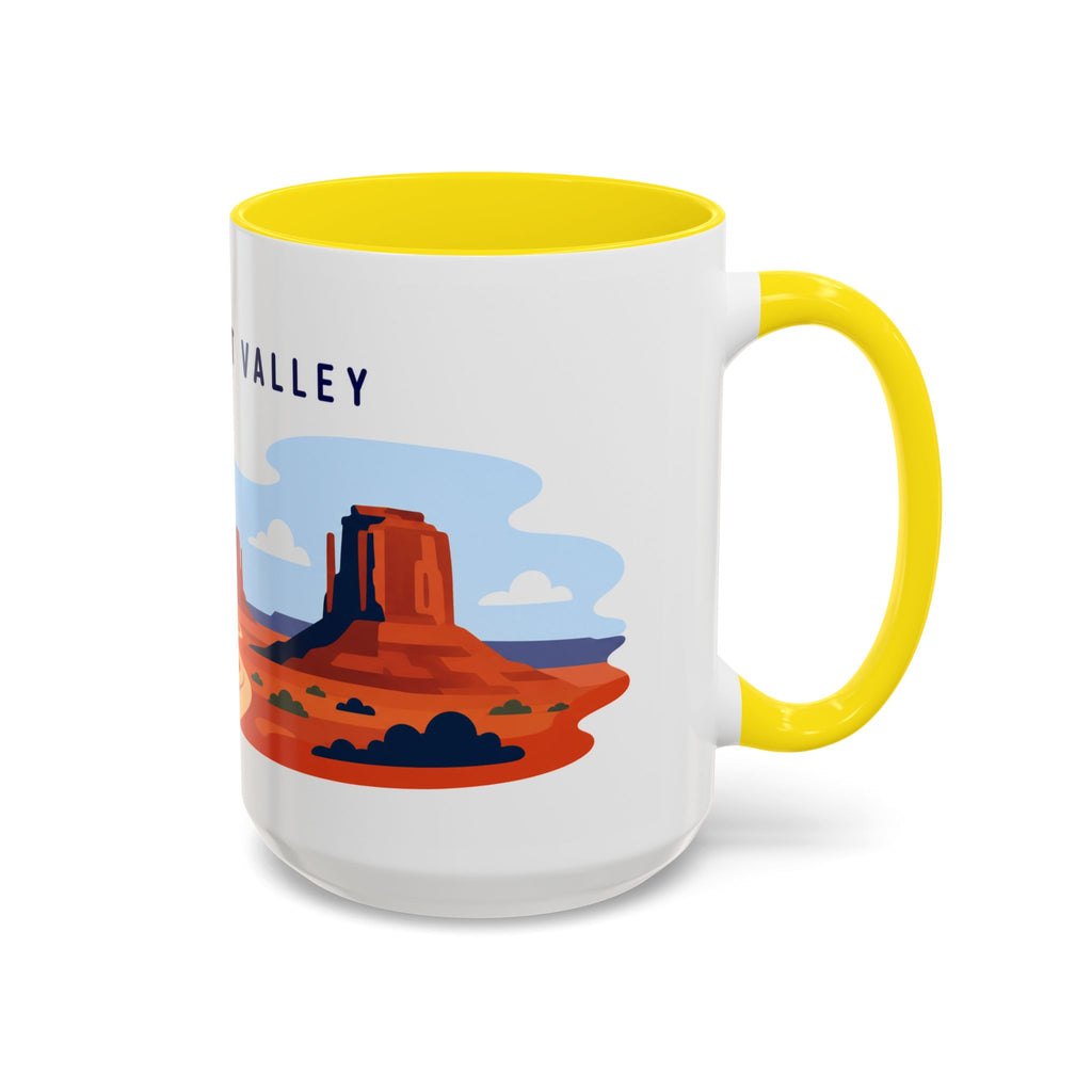 Monument Valley Coffee Mug | Travel Destination Souvenir Gift | Accent Color Ceramic 11oz 15oz