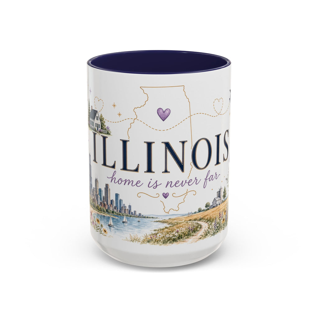 Illinois State Map Mug | Botanical Travel Sketch, Moving Away Gift (11oz 15oz)