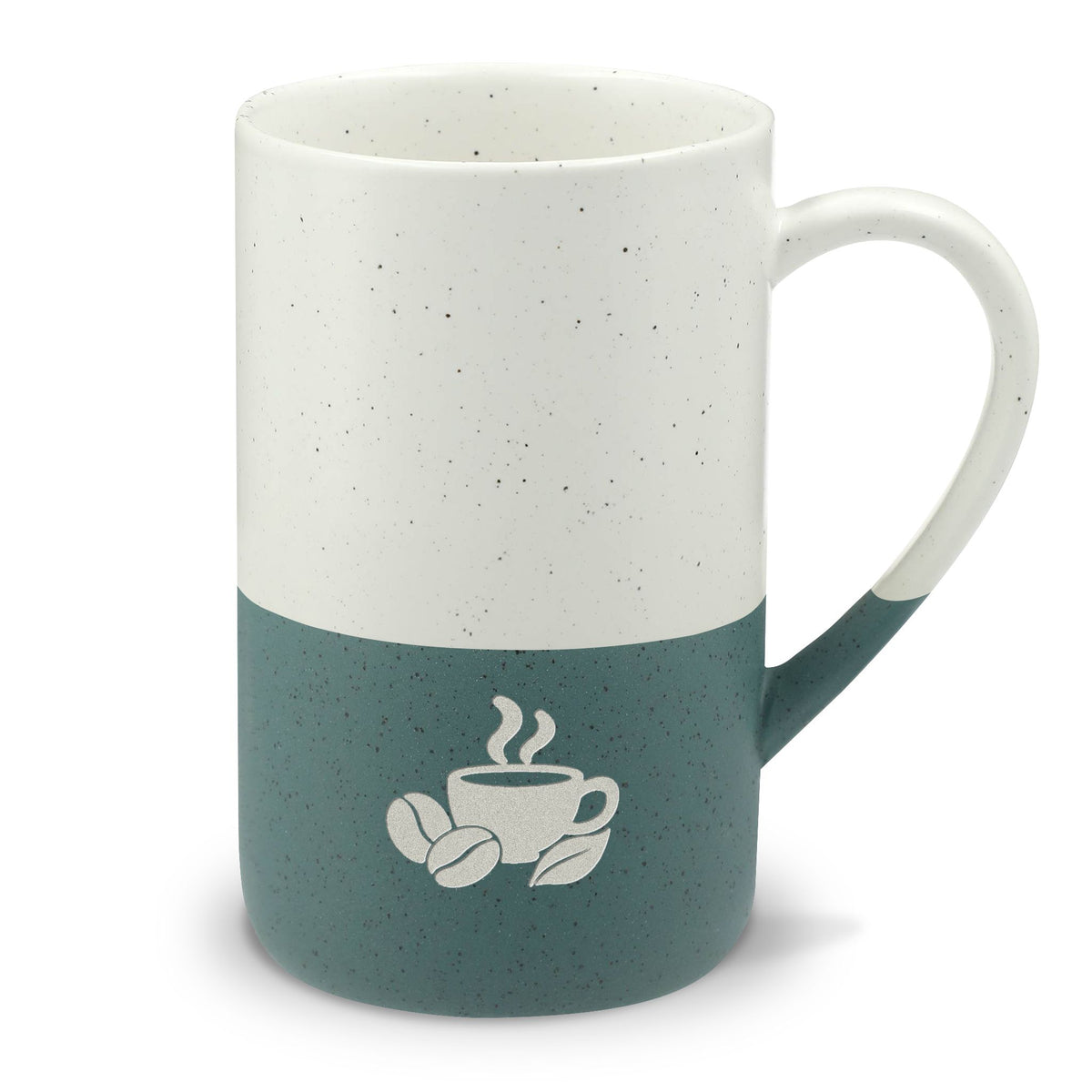 Coffee Morning Engraved Speckled Ceramic Mug, 13oz, Minimalist Coffee Cup, Gift for Nature Lovers