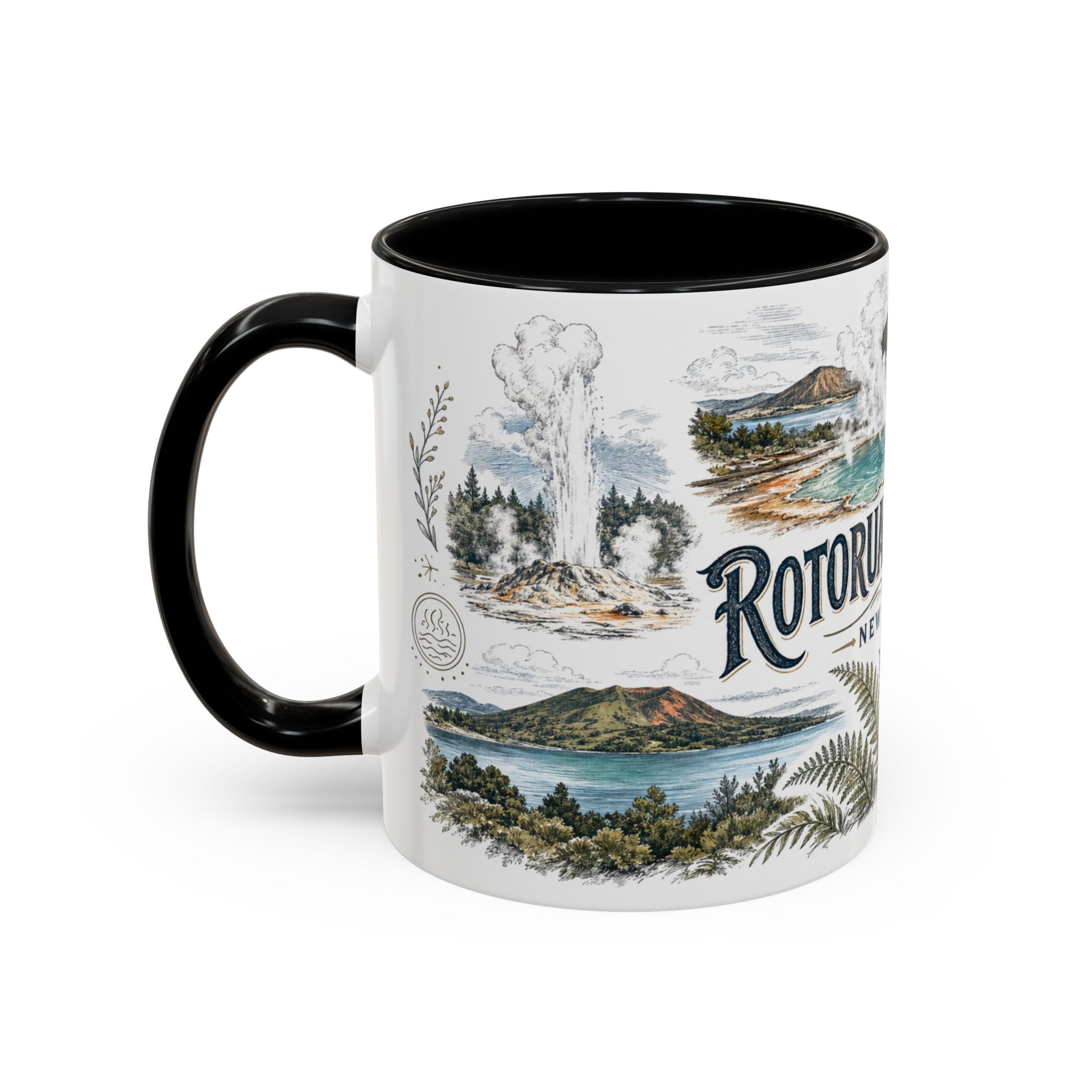 Rotorua Geothermal Mug, New Zealand Travel Souvenir, Bucket List Gift, Accent Ceramic Coffee Mug 11oz 15oz