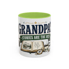 Grandpa's Stories Are The Best Coffee Mug | Gift From Grandkids | Accent Color Ceramic 11oz 15oz