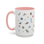 Big Sur Christmas Mug | Watercolor Travel Souvenir | Holiday Gift | Accent Ceramic Coffee Cup 11oz 15oz