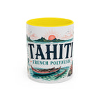 Tahiti Coffee Mug | Travel Destination Souvenir Gift | Accent Color Ceramic 11oz 15oz