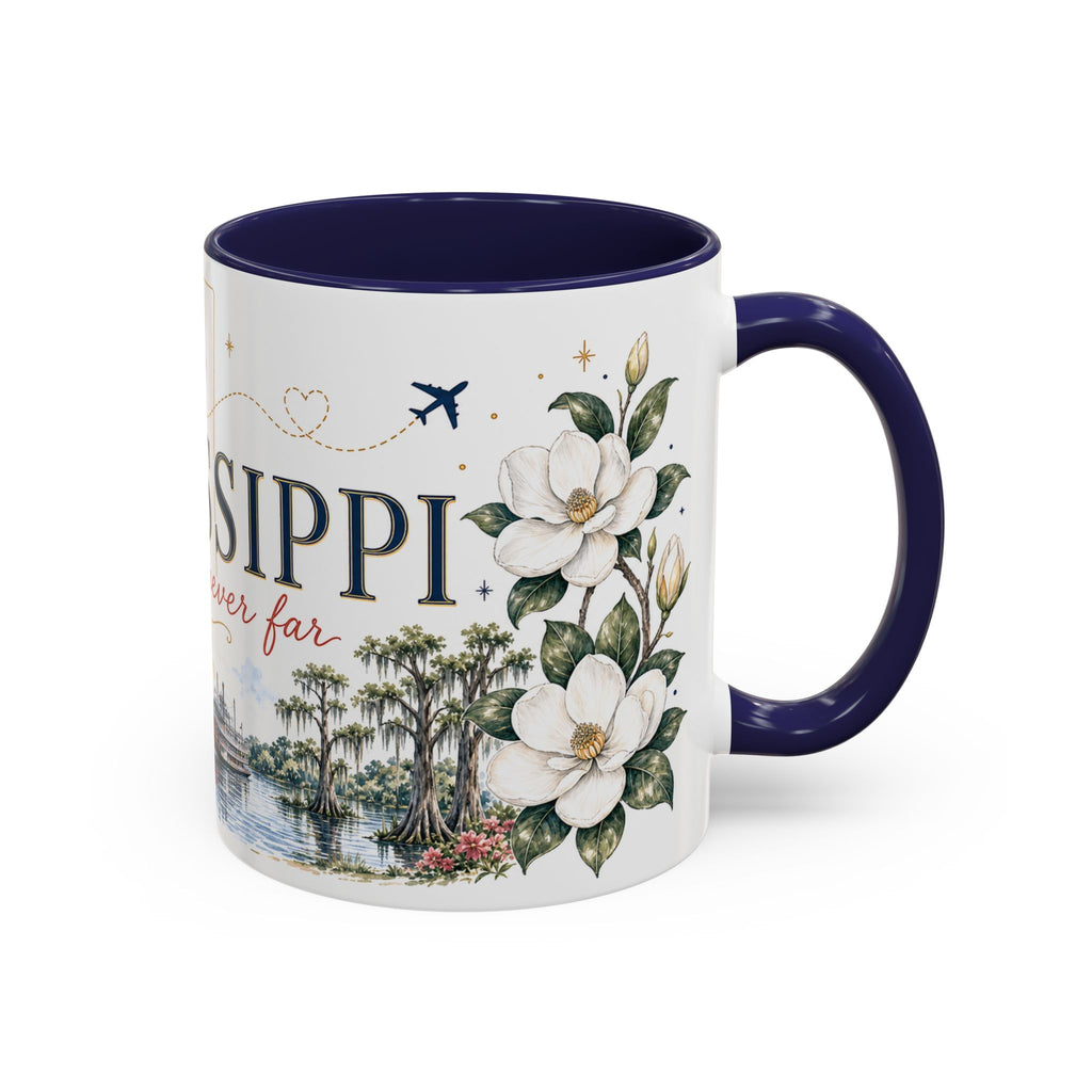 Mississippi State Map Mug | Moving Away, Homesick Gift | Botanical Accent Coffee Cup