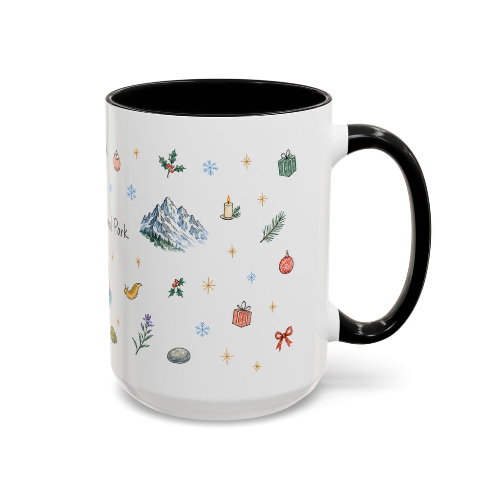 Olympic National Park Christmas Mug | Watercolor Travel Souvenir | Holiday Gift | Accent Ceramic Coffee Cup 11oz 15oz