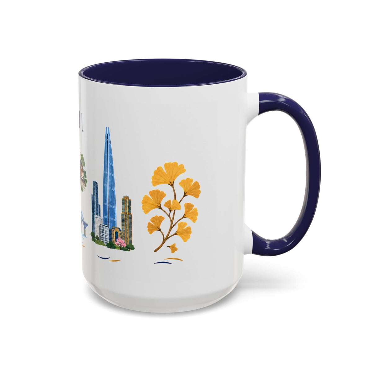 Seoul Coffee Mug | South Korea Travel Souvenir | Porcelain Decal City Gift | 11oz 15oz Accent Mug