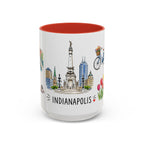 Indianapolis Illustrated Travel Mug | City Souvenir Accent Coffee Mug | 11oz 15oz Ceramic Cup