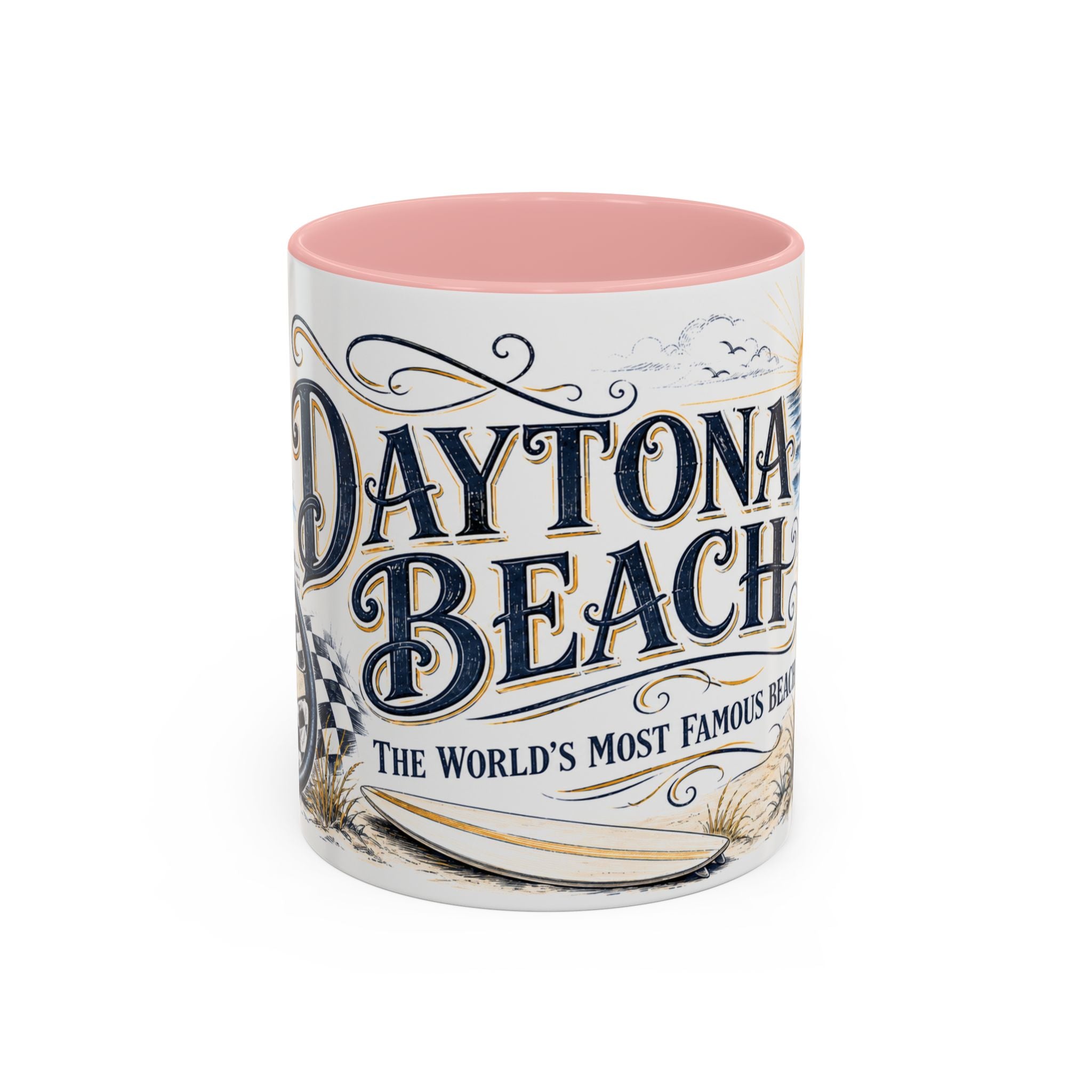 Daytona Beach Coffee Mug | United States Travel Souvenir | Vintage Illustrated City Gift | 11 oz 15 oz Accent Mug