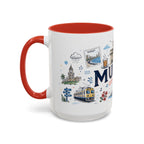 Mumbai Coffee Mug | India Souvenir Travel Gift | Accent Color Ceramic 11oz 15oz
