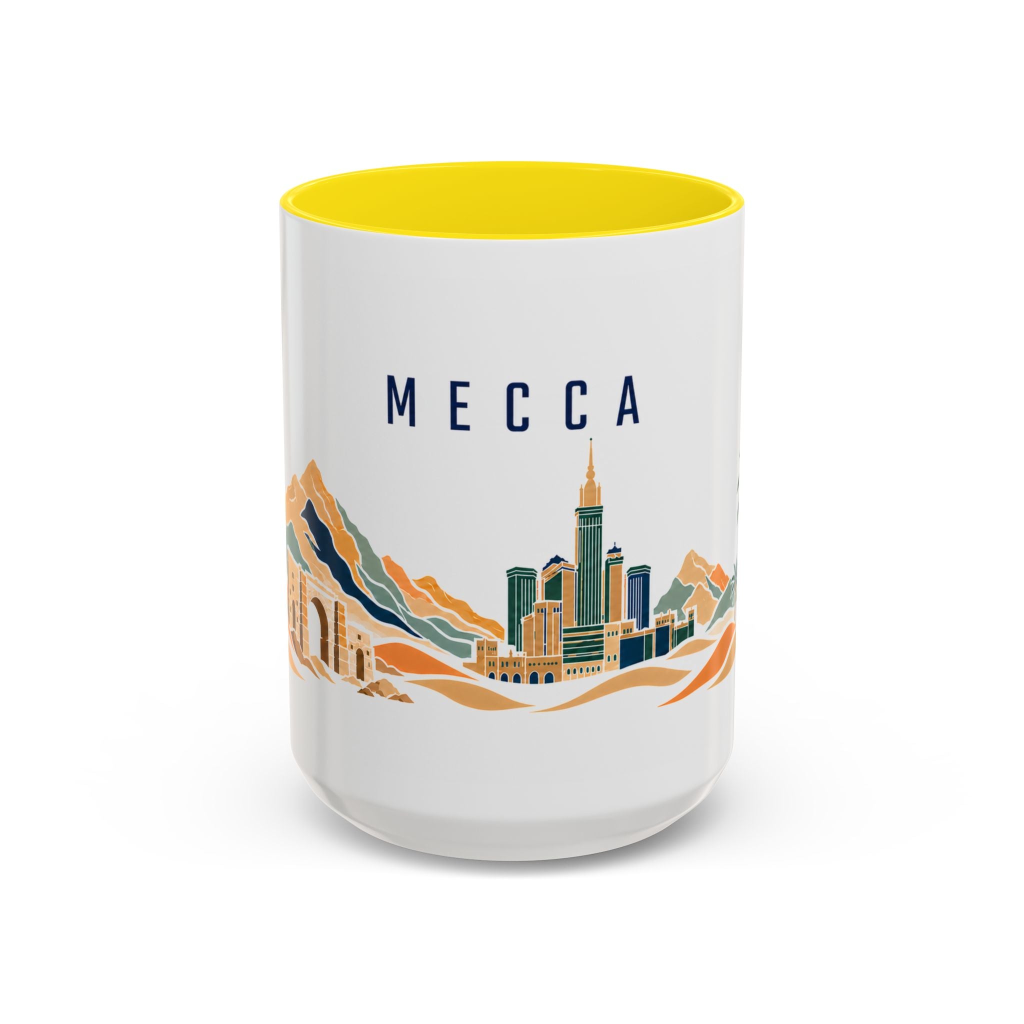 Mecca Coffee Mug | Saudi Arabia Travel Souvenir | Porcelain Decal City Gift | 11oz 15oz Accent Mug