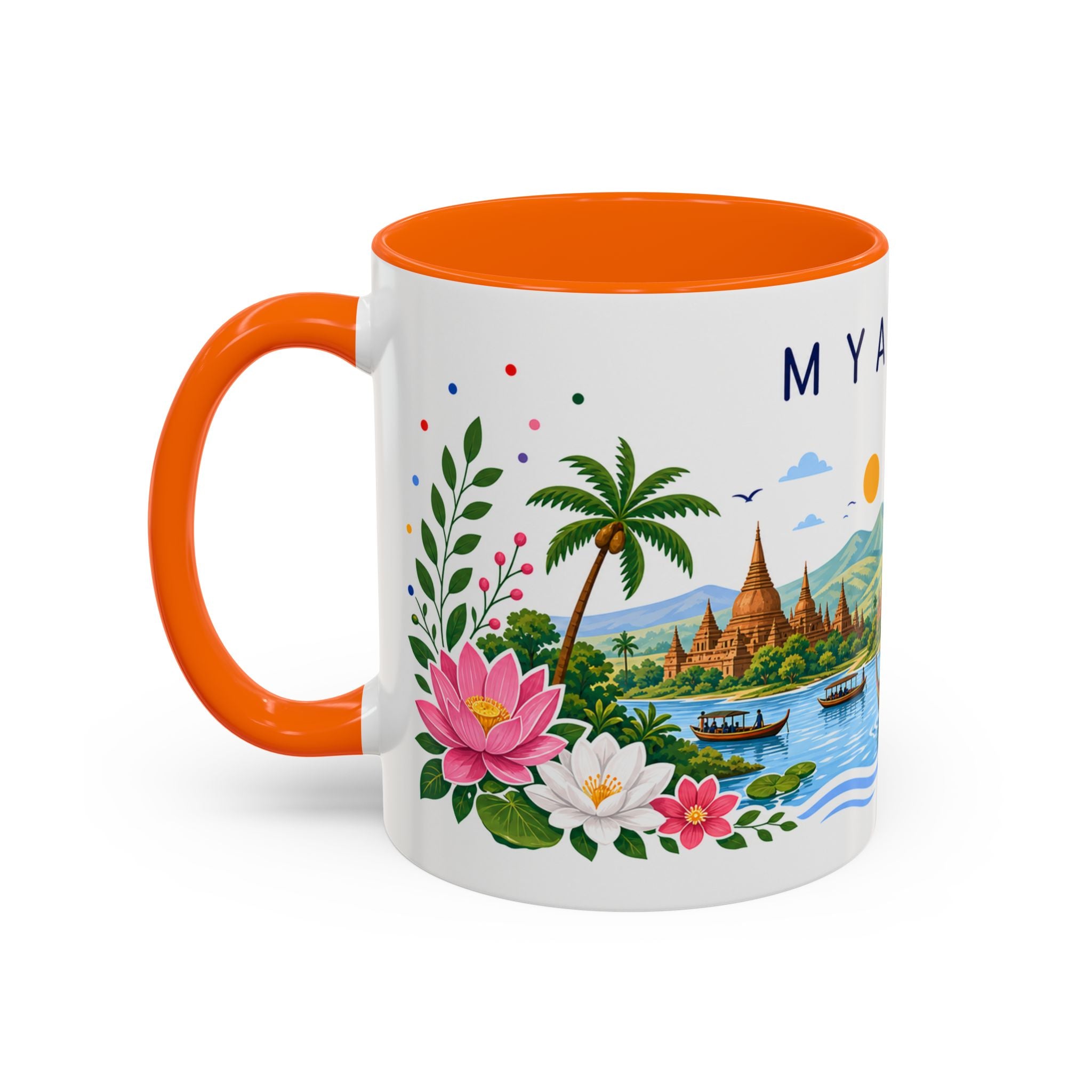 Myanmar Coffee Mug | Travel Souvenir Accent Mug | Place Gift Ceramic Cup 11oz 15oz