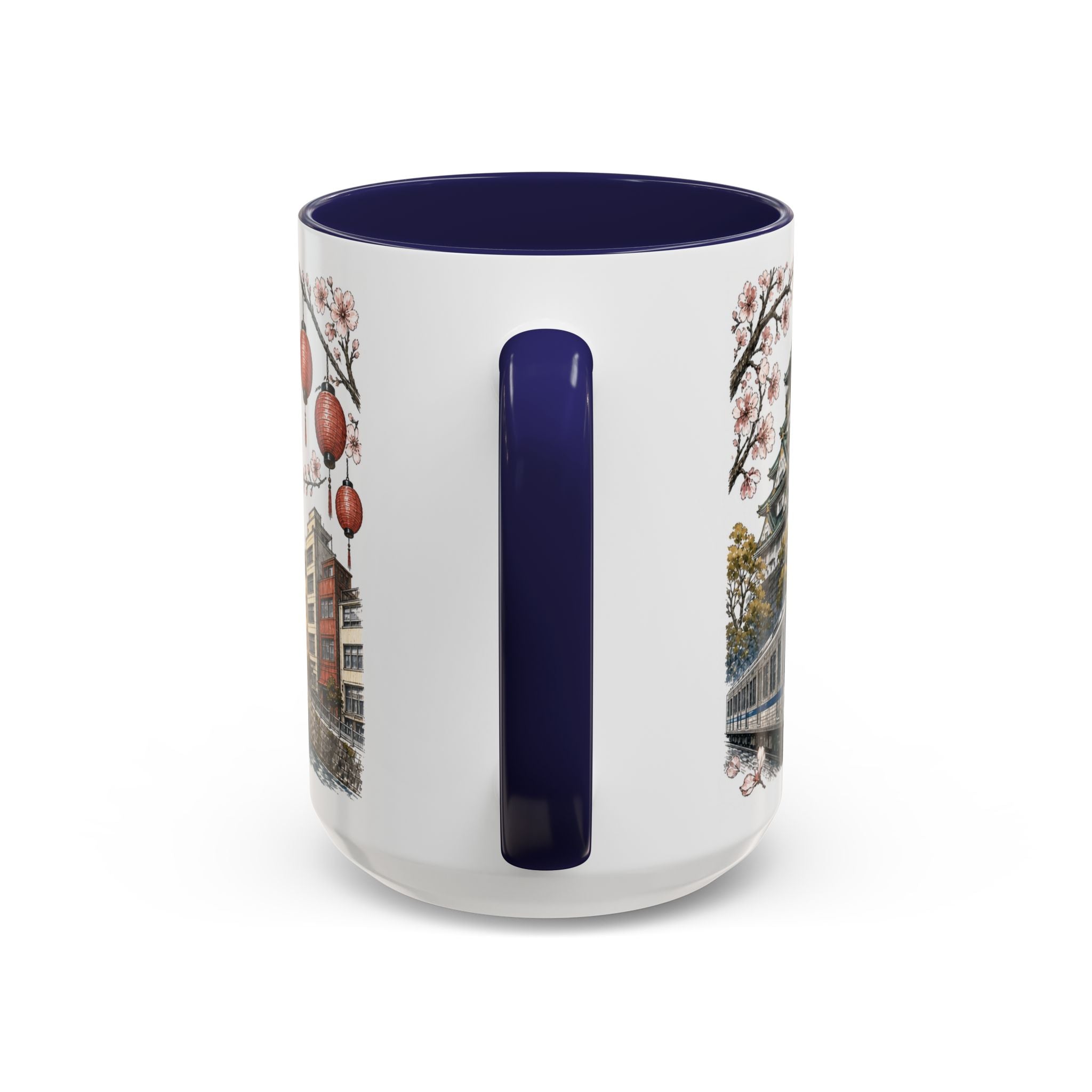 Osaka Coffee Mug | Japan Travel Souvenir | Vintage Illustrated City Gift | 11 oz 15 oz Accent Mug