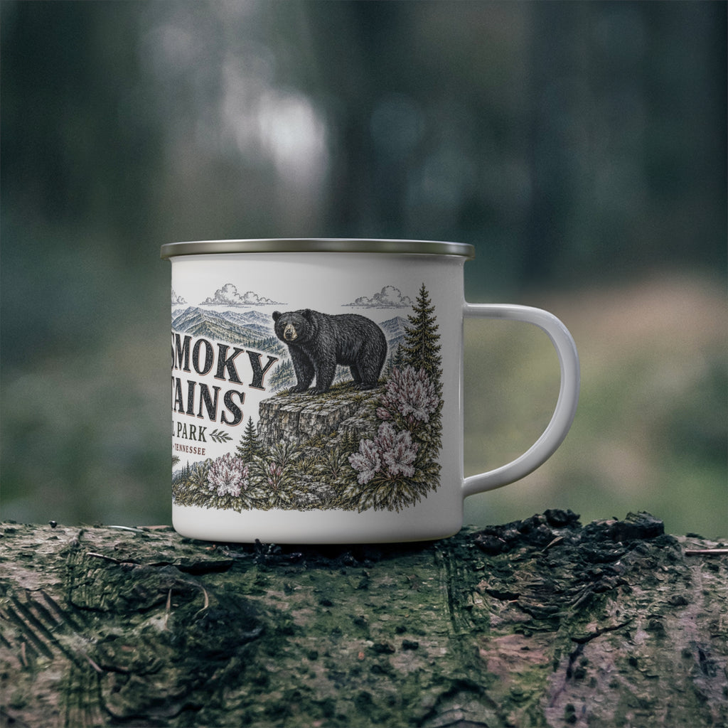 Great Smoky Mountains National Park Vintage Enamel Camping Mug | 12oz National Park Hiking Gift