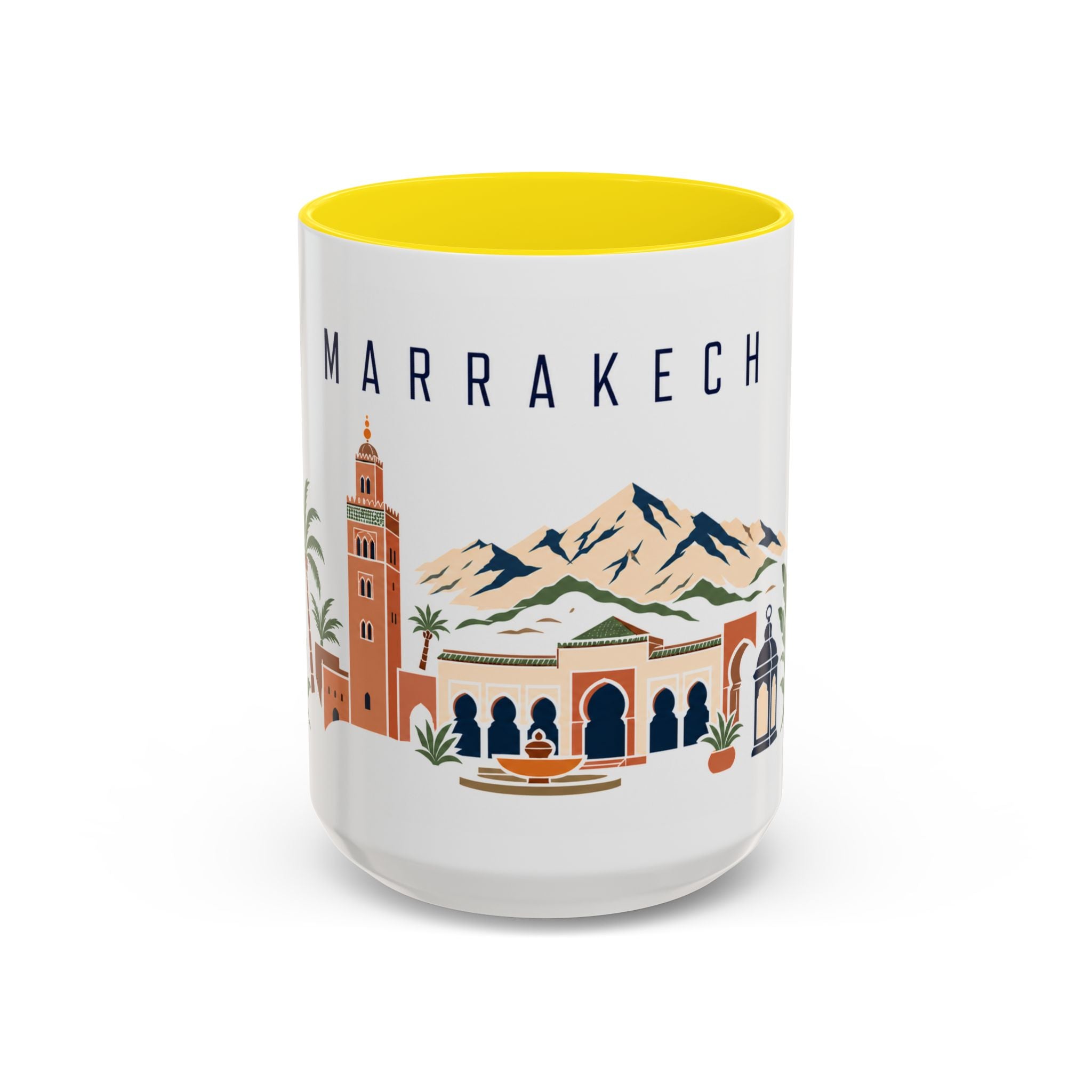 Marrakech Coffee Mug | Morocco Travel Souvenir | Porcelain Decal City Gift | 11oz 15oz Accent Mug