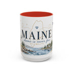 Maine State Mug | Moving Away, Long Distance Friendship Gift | 11oz 15oz Accent Mug