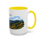 New River Gorge National Park and Preserve Coffee Mug | Solid Color Block Park Souvenir | 11oz 15oz Accent Mug