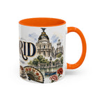 Madrid Coffee Mug | Spain Travel Souvenir | Vintage Illustrated City Gift | 11 oz 15 oz Accent Mug