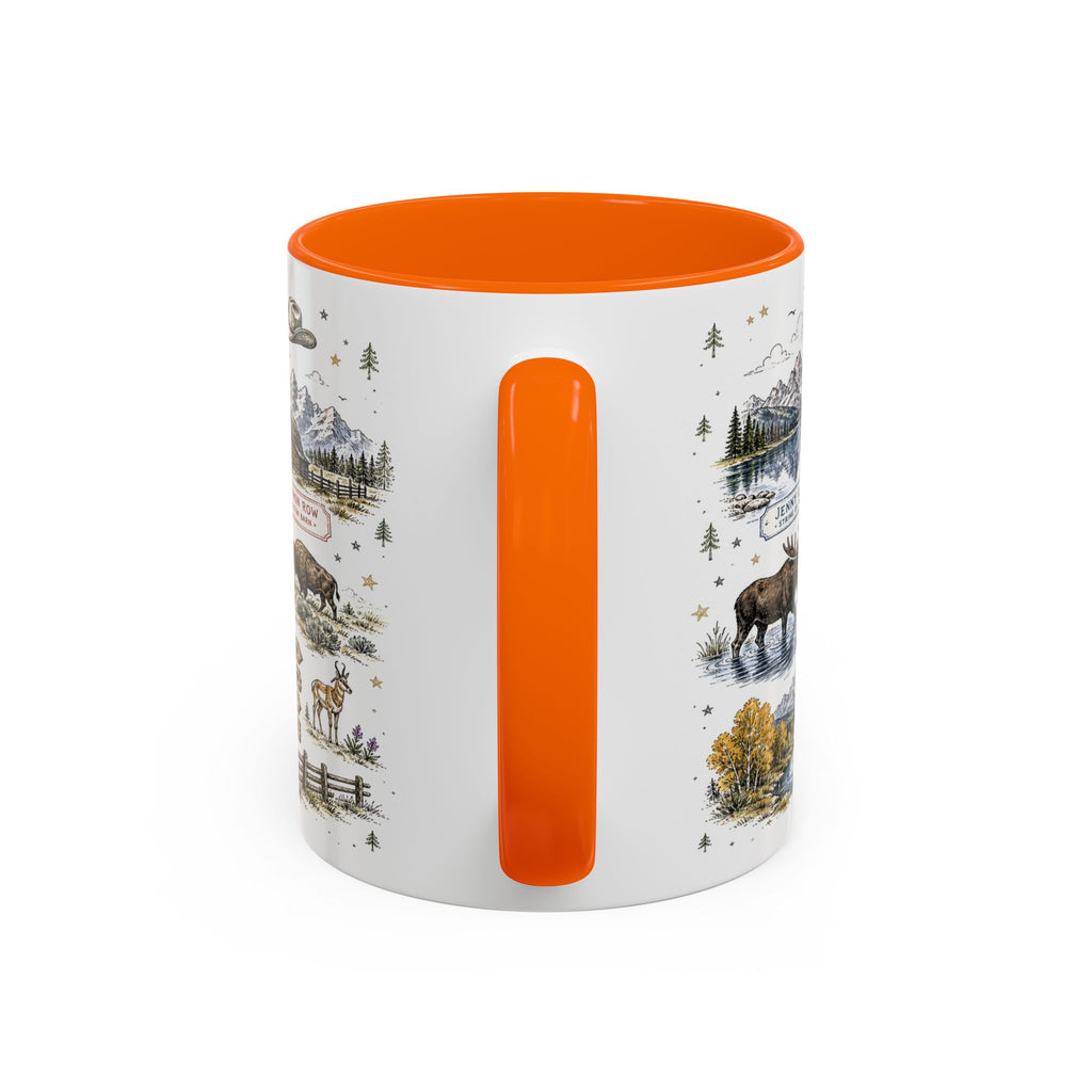 Grand Teton Coffee Mug | National Park Hiking Wyoming Gift | Accent Color Ceramic 11oz 15oz
