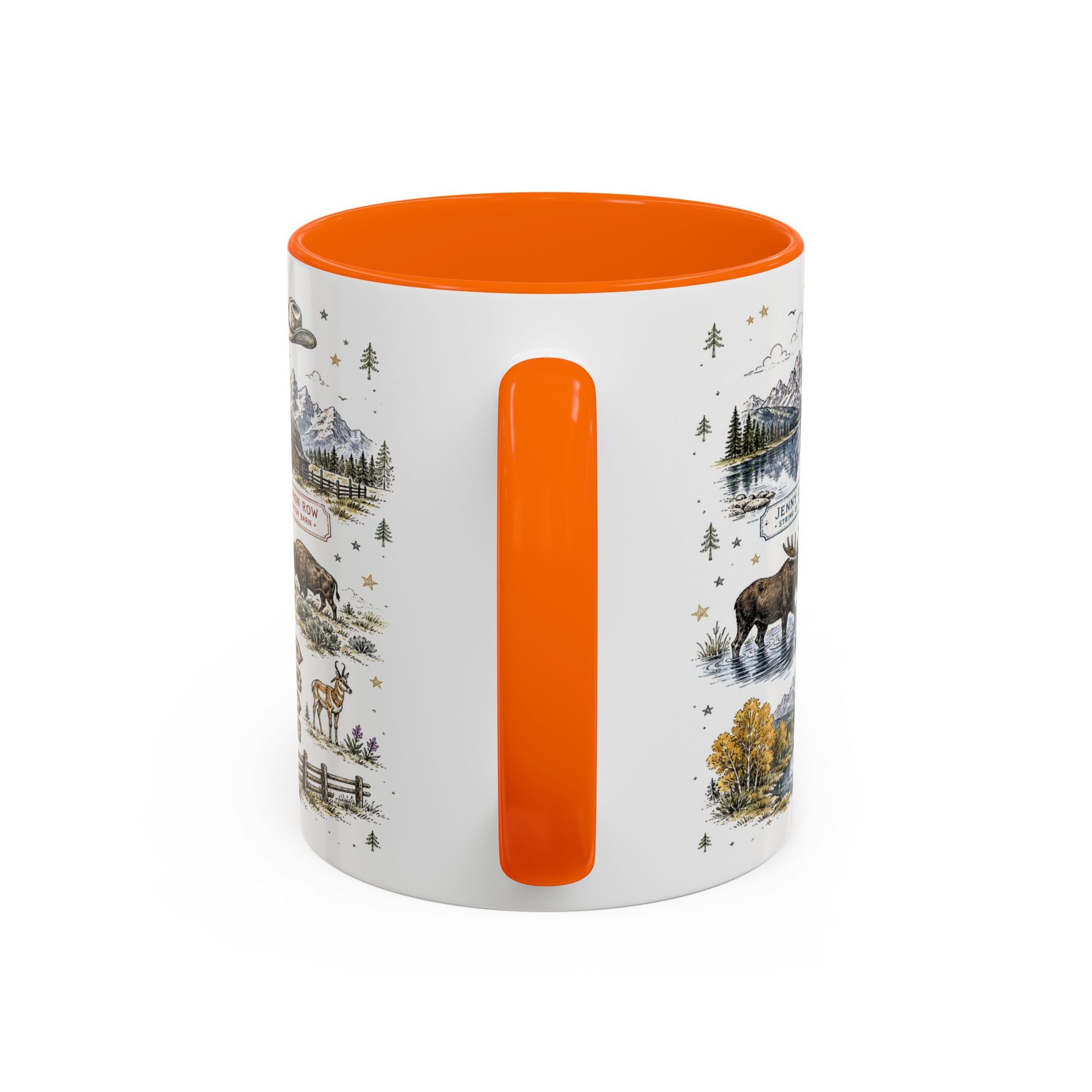 Grand Teton Coffee Mug | National Park Hiking Wyoming Gift | Accent Color Ceramic 11oz 15oz