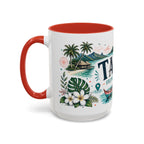Tahiti Coffee Mug | Travel Destination Souvenir Gift | Accent Color Ceramic 11oz 15oz