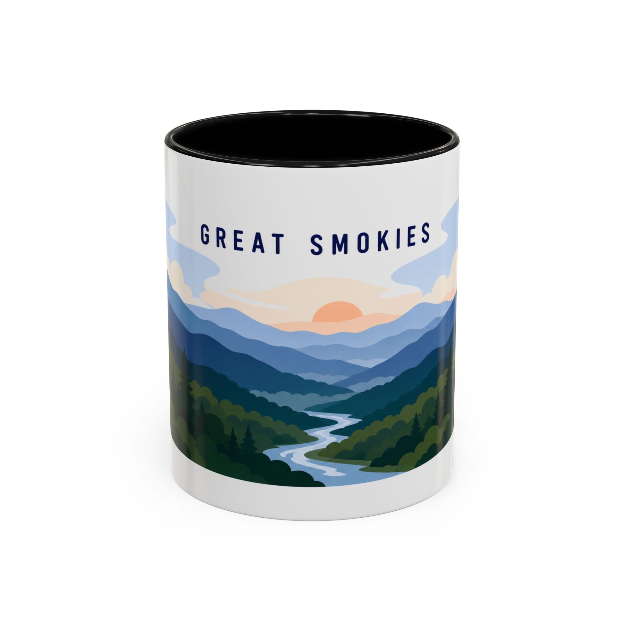 Great Smoky Mountains National Park Coffee Mug | Solid Color Block Park Souvenir | 11oz 15oz Accent Mug