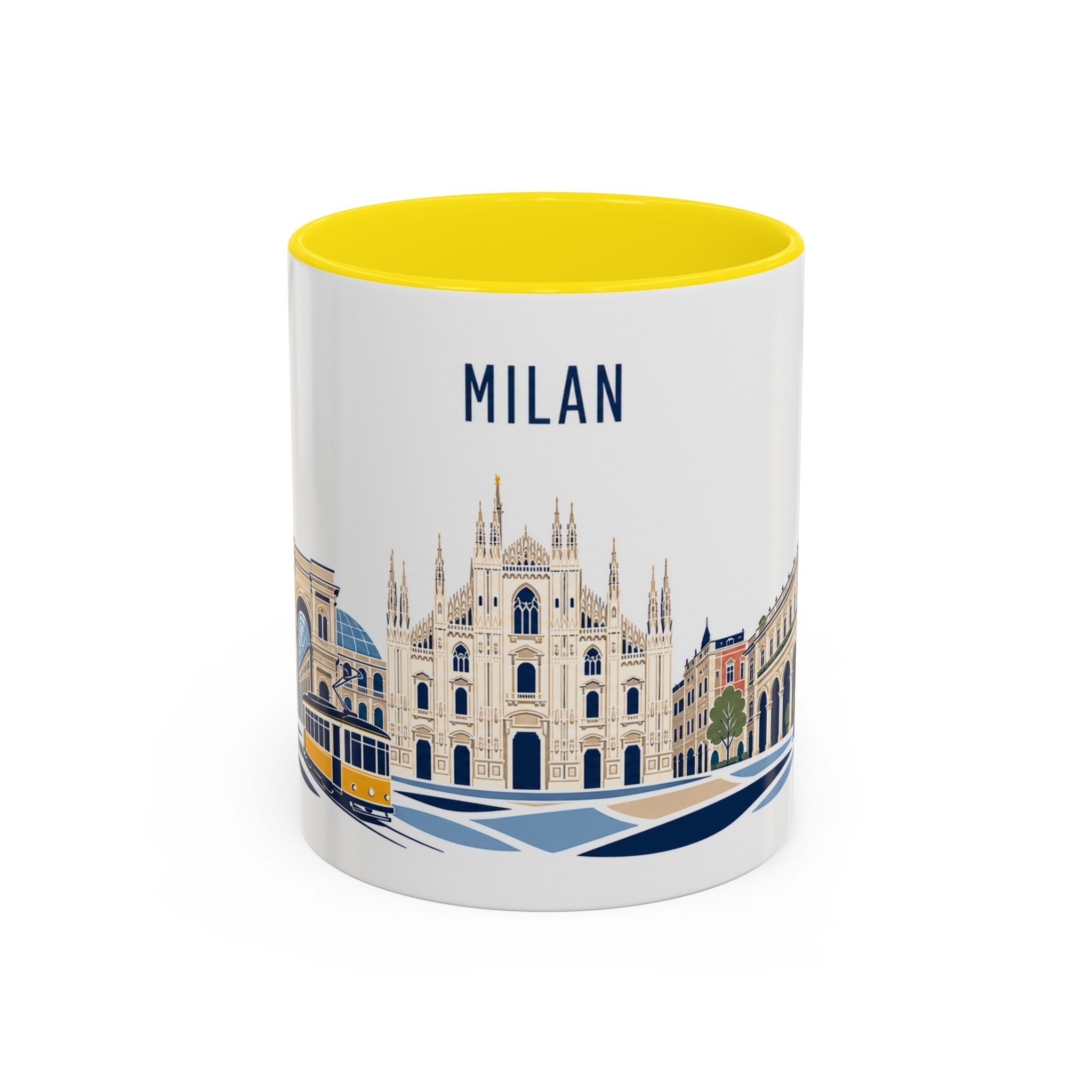 Milan Coffee Mug | Italy Travel Souvenir | Porcelain Decal City Gift | 11oz 15oz Accent Mug