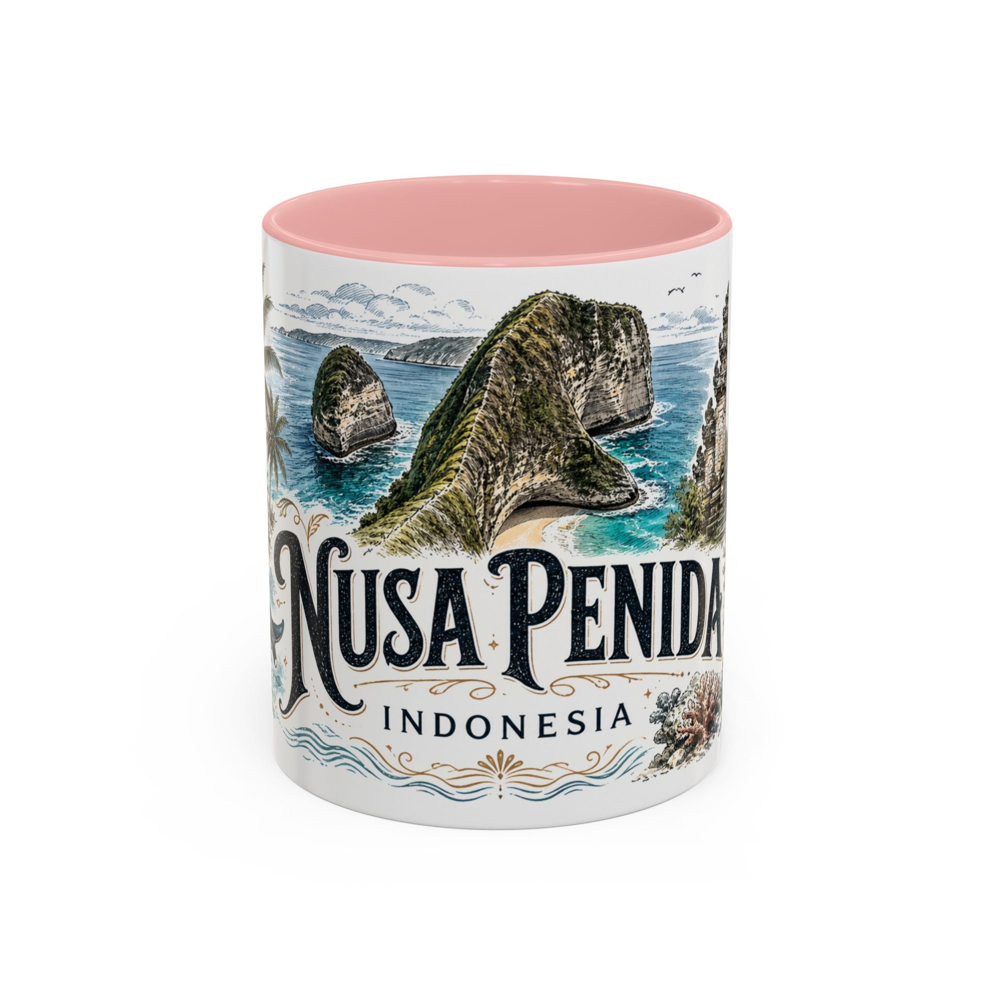 Nusa Penida Mug, Indonesia Travel Souvenir, Bucket List Gift, Accent Ceramic Coffee Mug 11oz 15oz