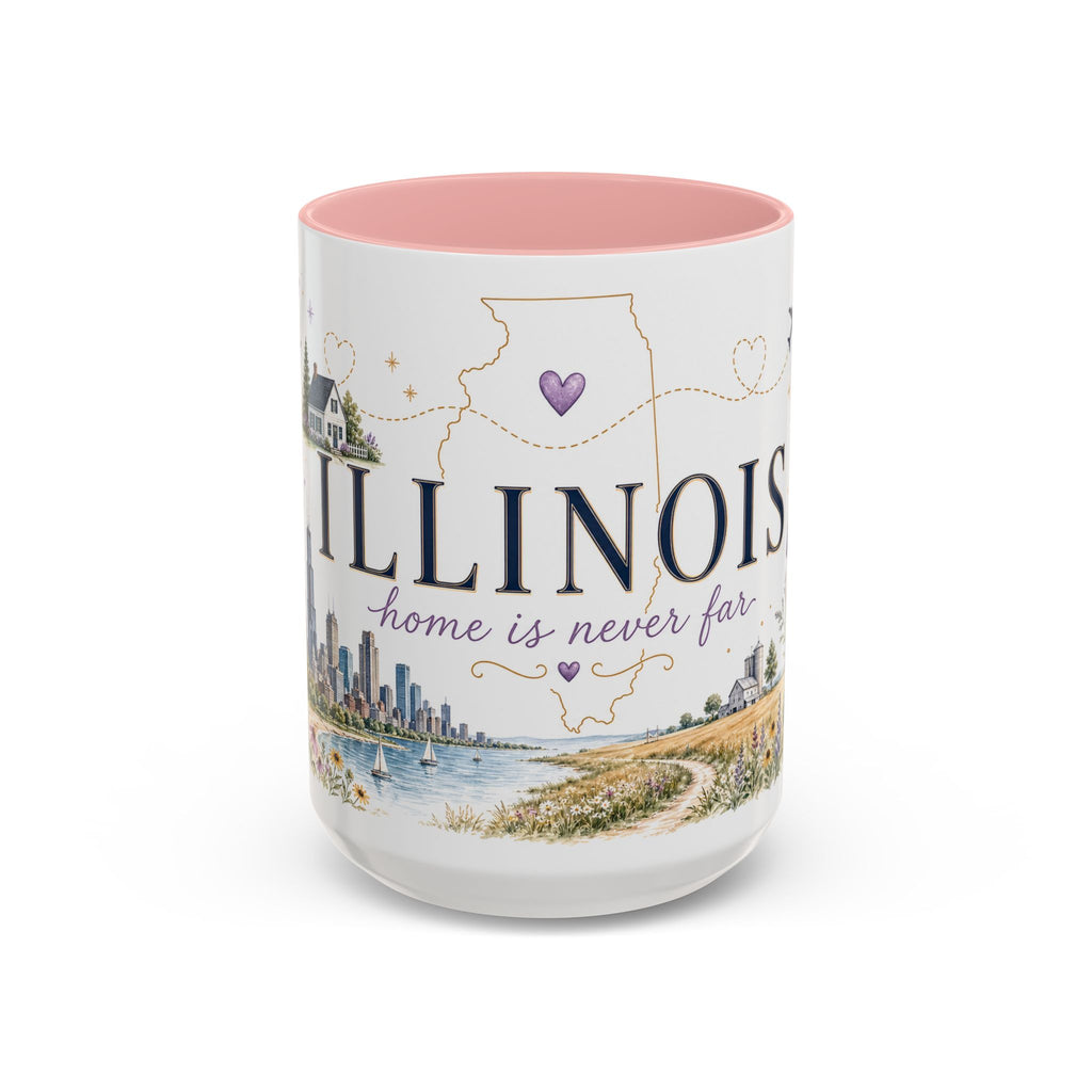 Illinois State Map Mug | Botanical Travel Sketch, Moving Away Gift (11oz 15oz)